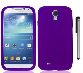 Purple Silicone Skin Soft Cover Case with ApexGears Stylus Pen for Samsung Galaxy S4 IV i9500 by ApexGears Cell Phones & Accessories