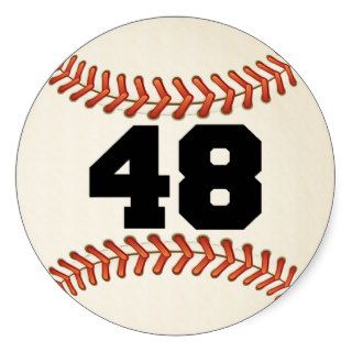Number 48 Baseball Sticker