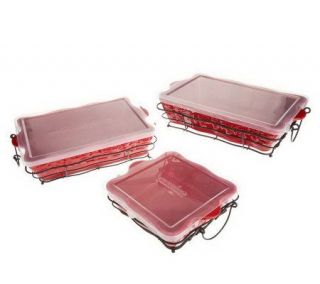 Temp tations Country Lace 7 Piece Bakeware Set w/Wire Racks —