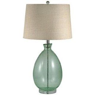 Light Green Seeded Glass Table Lamp    