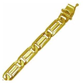 14K Yellow Gold HandMade Fancy Men's Bracelet Jewelry Days Jewelry