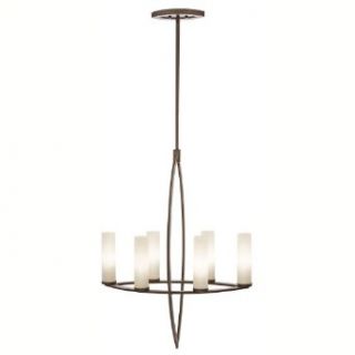 Kichler Lighting 42538CTZ Neptune Place 6 Light Chandelier, Colton Bronze with Satin Etched Cased Opal Glass    