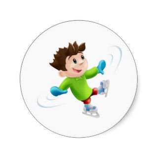 Ice skating cartoon sticker