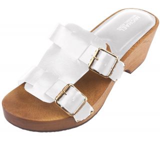 MICHAEL Michael Kors Leather Clog Sandals w/ Wooden Bottom —
