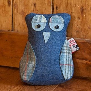 new handmade blue owl wool doorstop by coast and country interiors