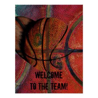 welcome to the team   basketball poster