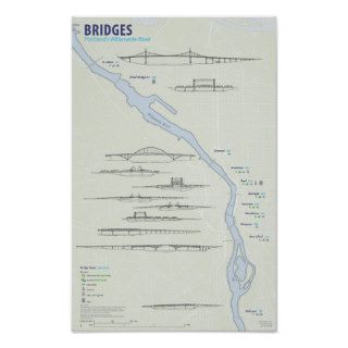 Portland Bridge Map Print