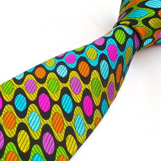 handmade colourful geometric silk tie by vava neckwear