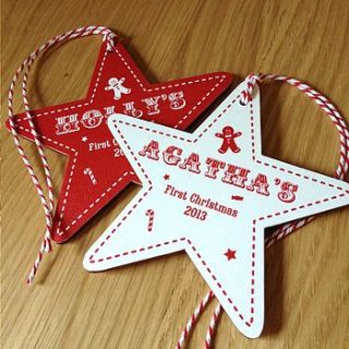 baby's first christmas star decoration by aliroo