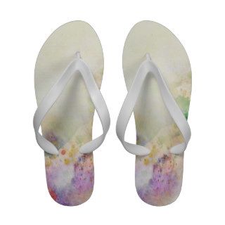 Abstract grunge texture with watercolor paint Flip Flops