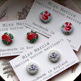 miss marcia floral earrings by red ric rac