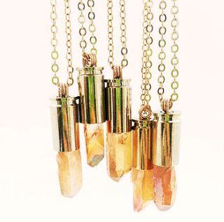 peach titanium quartz pendant necklace by staxx