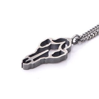 silver fox skull necklace by james newman jewellery