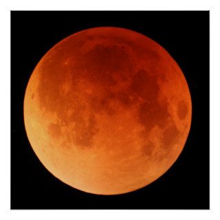 Large poster of the 2011 Lunar Eclipse red moon