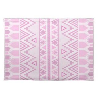 Pink Girly Aztec Chevron Andes Tribal Pattern Place Mat