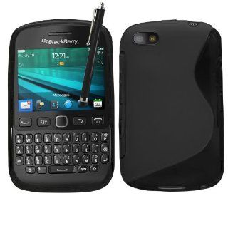 SAMRICK   Blackberry 9720   'S' Wave Hydro Gel Protective Case & Screen Protector/Foil/Film/Guard & Microfibre Cloth & Black High Capacitive Stylus Pen   Black Cell Phones & Accessories