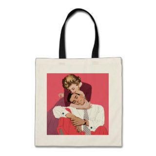 Pink Retro Romance, Vintage Romantic Love Canvas Bag