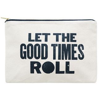 'let the good times roll' canvas pouch by alphabet bags