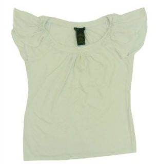 Grace Elements Women's Flutter Sleeve Top (White, XL)