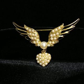 vintage angel wing brooch by iamia