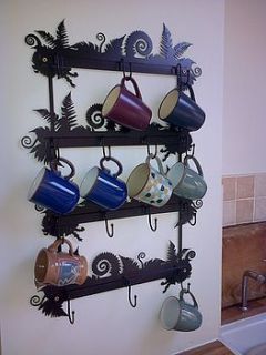 wall art mug rack by black fox metalcraft