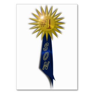 Number One Blue Ribbon For Son Business Card Templates