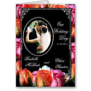 Multi Color Roses Wedding Invitation Photo Card
