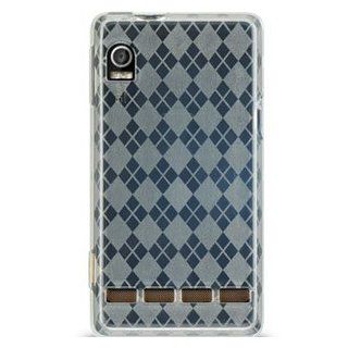 Crystal Silicone Skin Case (Checkers Design) for Motorola Droid (Clear) Cell Phones & Accessories