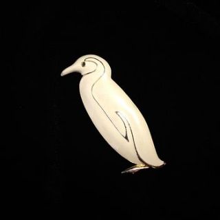 vintage enamel penguin brooch by iamia