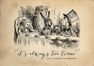 alice in wonderland 'tea time' poster print by i am nat