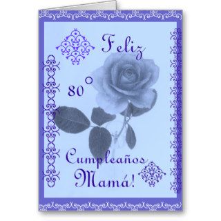 Spanish Rosa azul   mom' birthday Cards