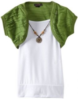 My Michelle Girls 7 16 Shrug With Tank Top, Green, Small Clothing