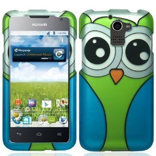 Green Blue Owl Hard Case Cover for Huawei Premia 4G M931 + Stylus Pen Cell Phones & Accessories