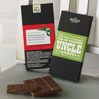 personalised family christmas chocolate bar by quirky gift library