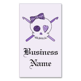 Skull & Crochet Hooks (Purple Background) Business Card Templates