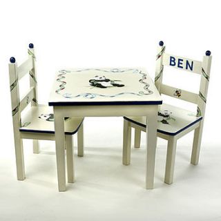 hand painted single table in eight designs. by tini tiger