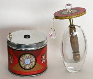 Tibet Tech Combination Hand held & Table top Prayer Wheel   84, 348, 750, 000 prayers on 8 DVDs   Home And Garden Products