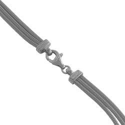 Sterling Silver 3 strand Mesh Knot Necklace Sterling Silver Necklaces