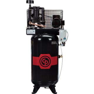 Chicago Pneumatic Reciprocating Air Compressor — 5 HP, 80 Gallon, 208-230 Volt, 1-Phase, Model# RCP581V  19 CFM   Below Air Compressors