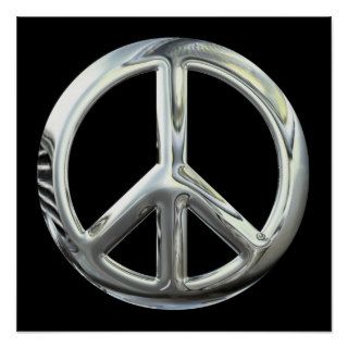 Silver Peace Sign Print