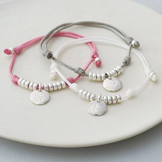 personalised silky cord friendship bracelet by lily belle