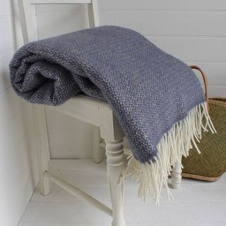 sage green and purple wool throw by marquis & dawe