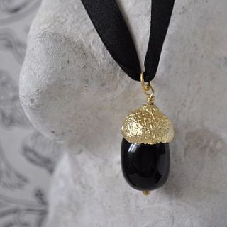 gold acorn necklace by torz cartwright jewellery