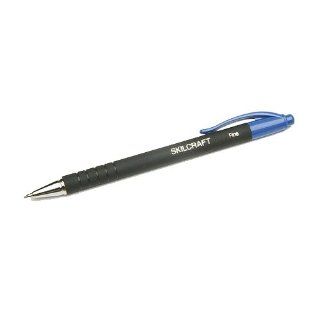 SKILCRAFT  7520 01 352 7310   Rubberized Retractable Ball Point Pen, Blue Ink, Fine Point   12/Box 