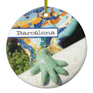 Barcelona Lizard Hand Mosaics Christmas Ornament