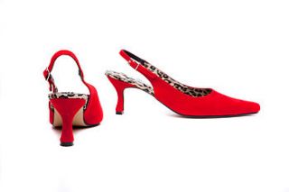 red suede slingback shoes by mandarina shoes