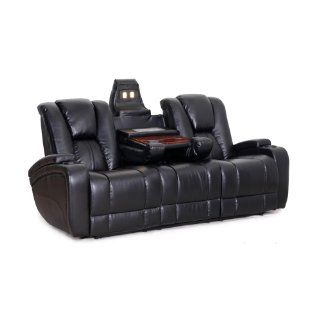 SeatCraft Transformer Reclining Sofa with Power and Drop Down Table, Brown  