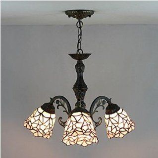 Classic, 60w Classic Tiffany Style Chandelier with 3 Lights   Close To Ceiling Light Fixtures  