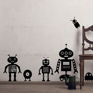 robot wall sticker pack two by snuggledust studios