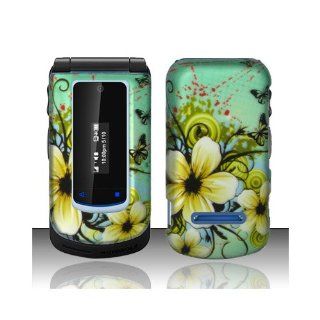 Green Yellow Flower Hard Cover Case for Motorola i412 Cell Phones & Accessories